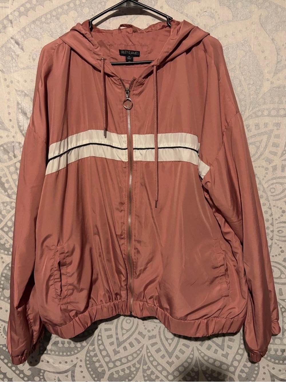 🌸 Riley & James Dusty Rose Hooded Windbreaker Jacket | 3X 💖